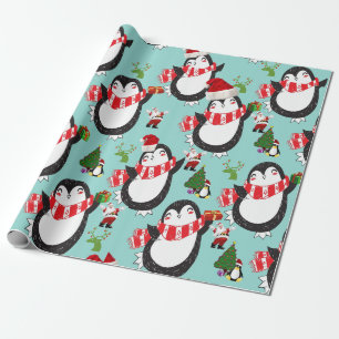 Cadeau Papier d'emballage de Noël Manchot