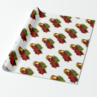 Cadeau Papier d'emballage de Noël MATTE avec Père Noël
