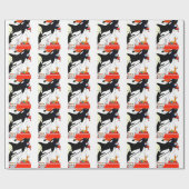 Cadeau papier d'emballage de Noël mignon d'épaulard (Plat)