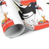 Cadeau papier d'emballage de Noël mignon d'épaulard (Coin rond)