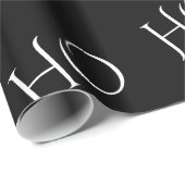 Cadeau Papier d'emballage de Noël minimal noir (Coin rond)