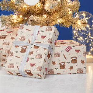 Cadeau Papier d'emballage de Noël motif de cuisson