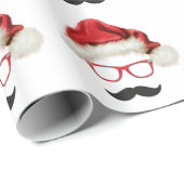 Cadeau Papier d'emballage de Noël Mustache Hipster (Coin rond)