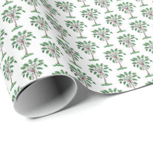Cadeau Papier d'emballage de Noël Palmetto en impression