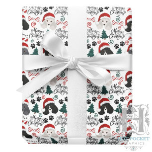 Cadeau Papier d'emballage de Noël Parti Poodle
