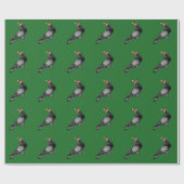 Cadeau papier d'emballage de noël pigeon (Plat)