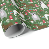 Cadeau Papier d'emballage de Noël Pitbull (Coin rond)