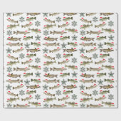Cadeau Papier d'emballage de Noël, poisson, pêcheur (Plat)