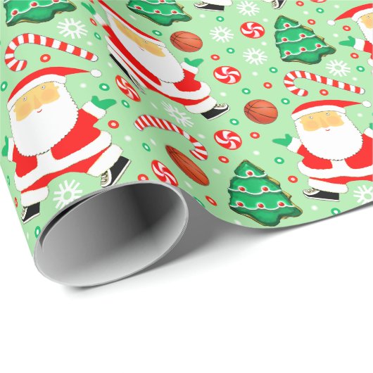 Cadeau Papier d'emballage de Noël pour basket-ball (Coin rond)