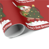 Cadeau Papier d'emballage de Noël pour bébé (Coin rond)