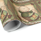 Cadeau Papier d'emballage de Noël pour bébé (Coin rond)