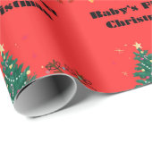 Cadeau Papier d'emballage de Noël pour bébés (Coin rond)