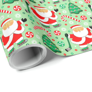 Cadeau Papier d'emballage de Noël pour le sport de hockey