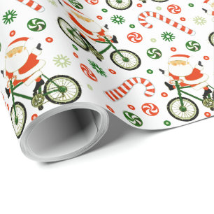 Cadeau Papier d'emballage de Noël pour vacances à vélo