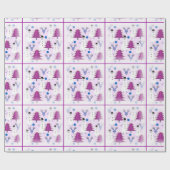 Cadeau Papier d'emballage de Noël pourpre (Plat)