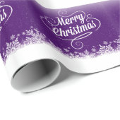 Cadeau Papier d'emballage de Noël pourpre (Coin rond)