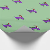 Cadeau Papier d'emballage de Noël pourpre drôle de dragon (Coin)