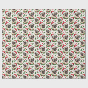 Cadeau Papier d'emballage de Noël Pug