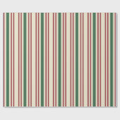 Cadeau Papier d'emballage de Noël rayé à l'ancienne (Plat)