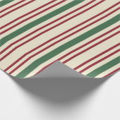 Cadeau Papier d'emballage de Noël rayé à l'ancienne (Coin)