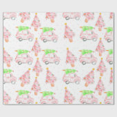 Cadeau Papier d'emballage de Noël rose (Plat)