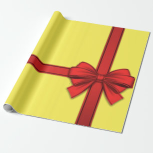 Cadeau Papier d'emballage de Noël Ruban rouge Jaune