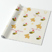 Cadeau Papier d'emballage de Noël Rustique Bee (Déroulé)