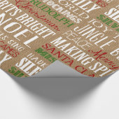 Cadeau Papier d'emballage de Noël rustique de typographie (Coin)