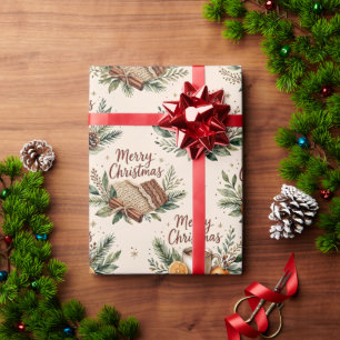 Cadeau Papier d'emballage de Noël rustique et cosy