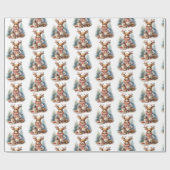 Cadeau Papier d'emballage de Noël rustique vintage (Plat)