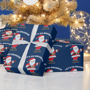 Cadeau Papier d'emballage de NOËL SANTA LETS GO BRANDON