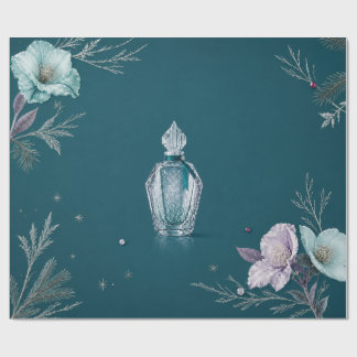 Cadeau Papier d'emballage de Noël sarcelle élégant parfum