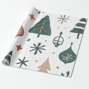Cadeau Papier d'emballage de Noël scandinave Minimalist