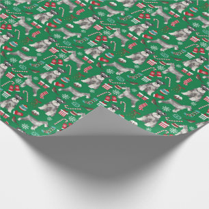 Cadeau papier d'emballage de noël schnauzer