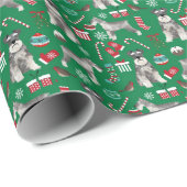 Cadeau papier d'emballage de noël schnauzer (Coin rond)