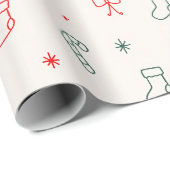 Cadeau Papier d'emballage de Noël simple (Coin rond)