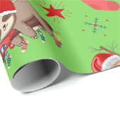 Cadeau Papier d'emballage de Noël Sloth (Coin rond)