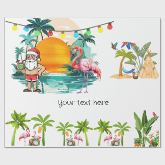 Cadeau Papier d'emballage de Noël tropical