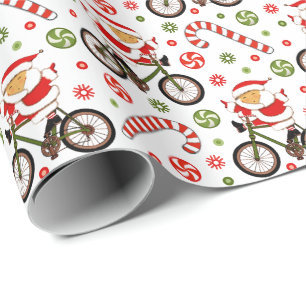 Cadeau Papier d'emballage de Noël Vacances Cyclisme Vélo