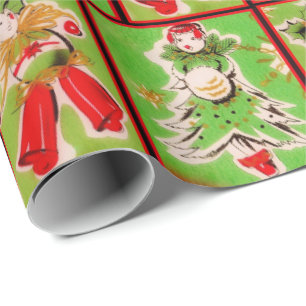 Cadeau Papier d'emballage de Noël vintage