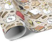 Cadeau Papier d'emballage de Noël Vintage (Coin rond)