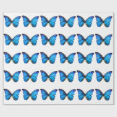 Cadeau Papier d'emballage de papillon bleu (Plat)