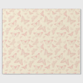 Cadeau Papier d'emballage de PAPILLON ROSE (Plat)