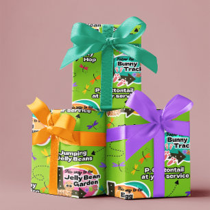Cadeau Papier d'emballage de Pâques avec pancartes de har