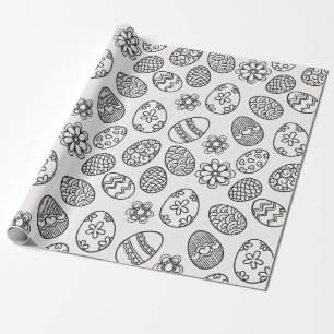 Cadeau Papier d'emballage de pâques de motif floral