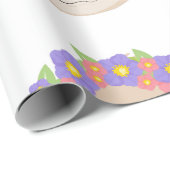 Cadeau Papier d'emballage de paresse de fleur (Coin rond)