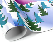 Cadeau Papier d'emballage de pente de ski de vacances (Coin rond)