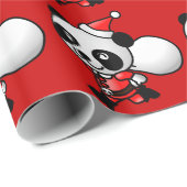 Cadeau Papier d'emballage de Père Noël de panda (Coin rond)
