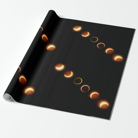Cadeau Papier d'emballage de phases d'éclipse solaire (Déroulé)