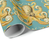 Cadeau papier d'emballage de pieuvre (Coin rond)